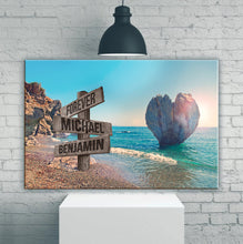 Load image into Gallery viewer, Beach Heart Couple-Names Premium Canvas
