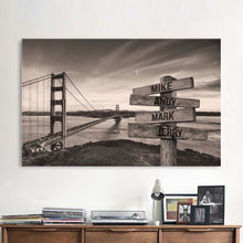Load image into Gallery viewer, Golden Bridge Premium Multi-Names Canvas
