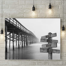 Load image into Gallery viewer, Pier in the Fog Multi-Names Premium Canvas
